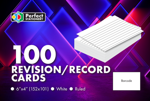 Record Cards Ruled 6 x 4 100 Sheets